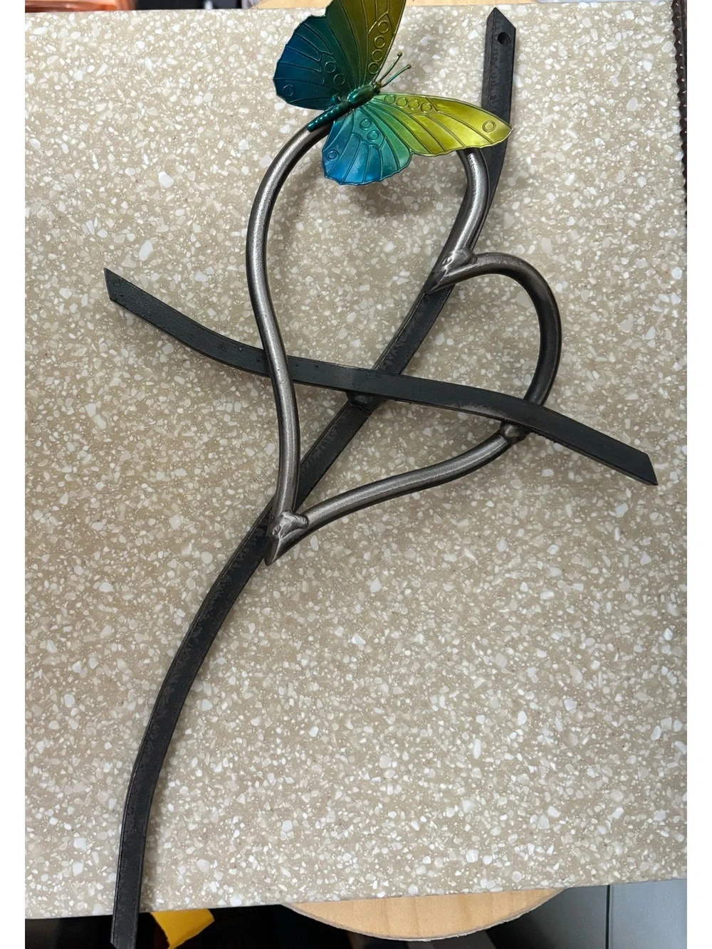 The Promise Cross & Butterfly – Handcrafted Metal Wall Art Sculpture (16” × 9”)